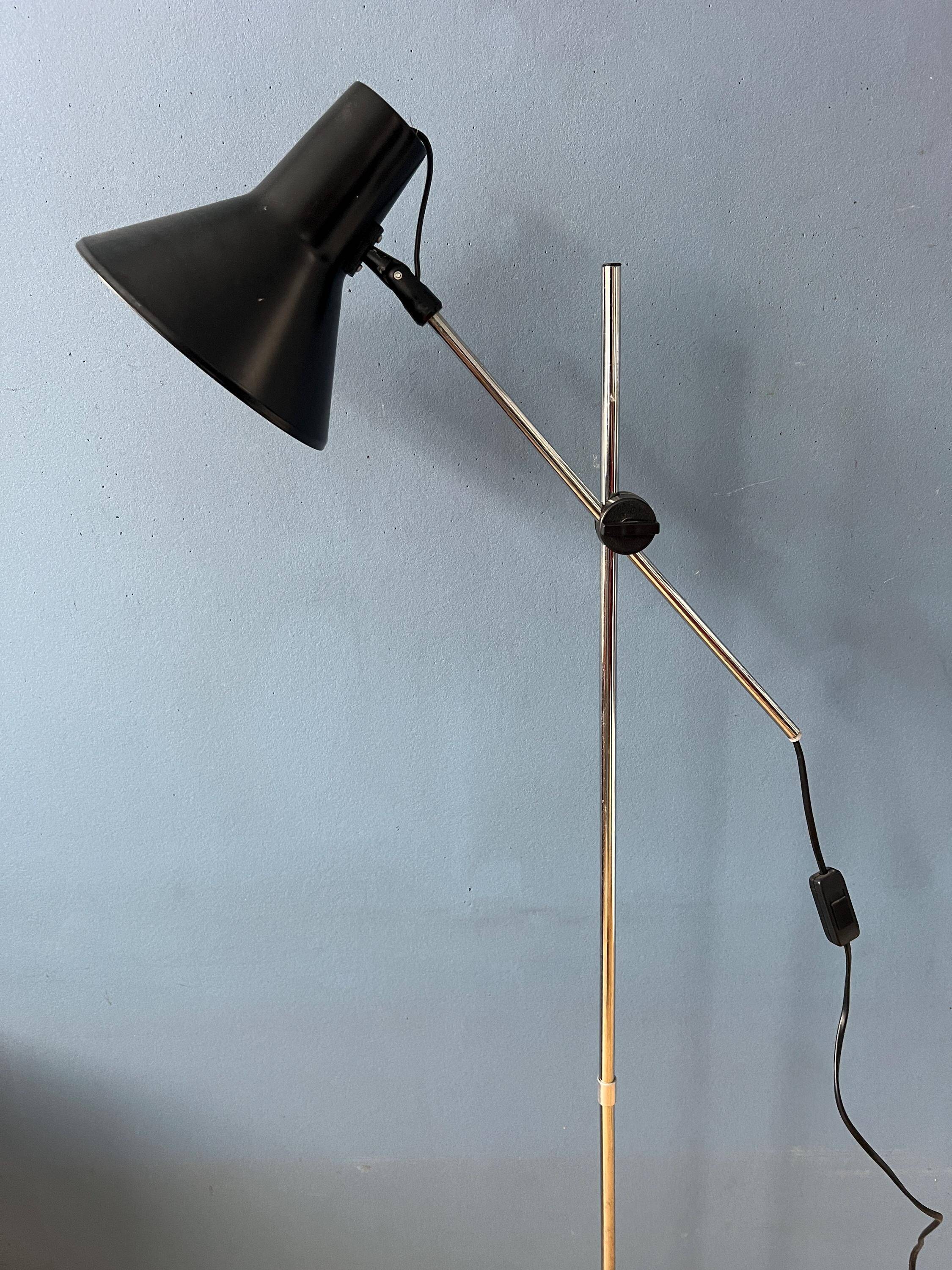 Lampadaire vintage noir réglable dans le style de Hoogervorst