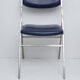 Chaise skaï bleu pliante pieds chromés