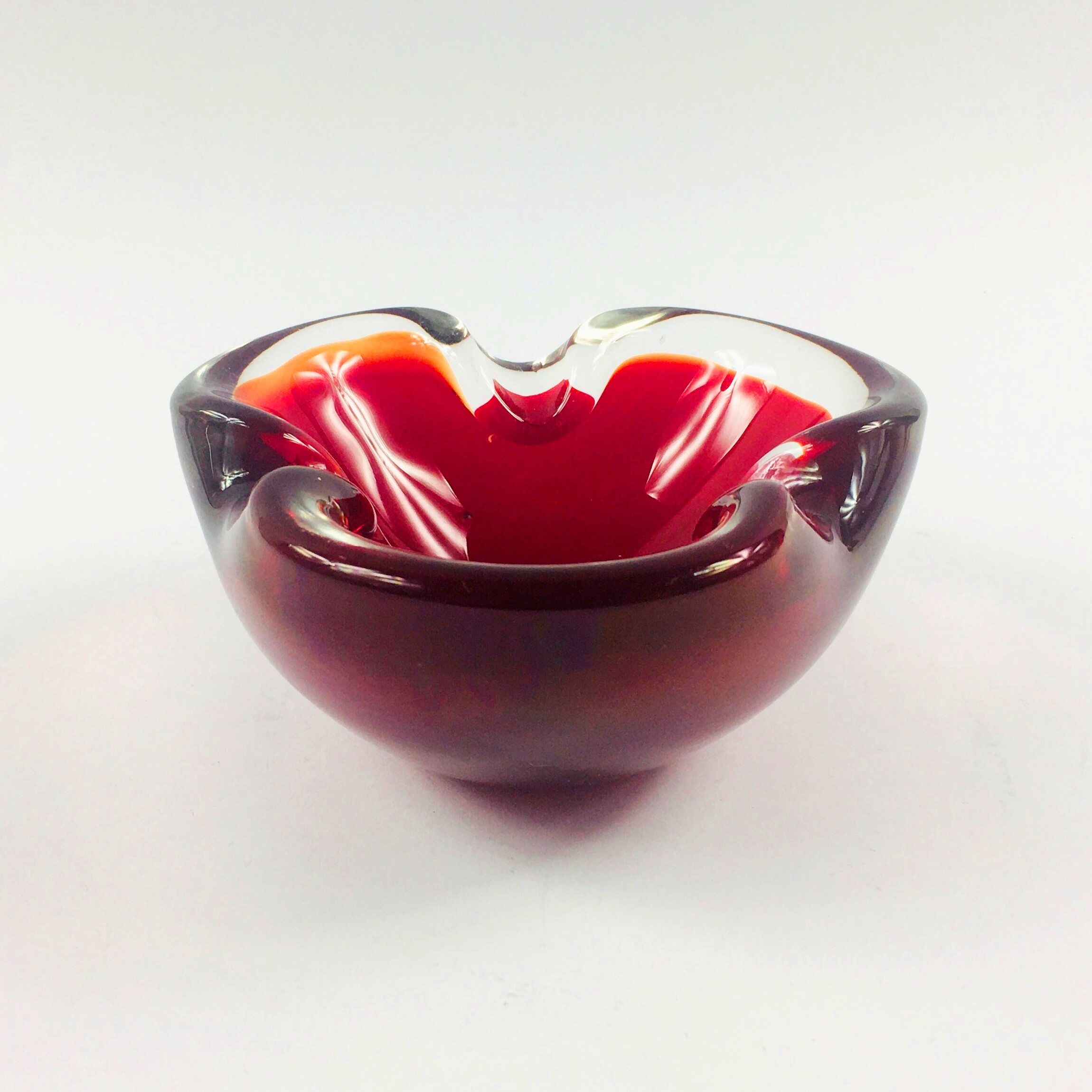 Cendrier en verre Sommerso Murano du milieu du siècle par Flavio Poli, Italie, années 1960