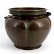 Exceptional planter / cache-pot in patinated Japanese bronze circa 1880.