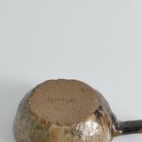 Textured Stoneware Bowl with Sculptural Handle, Handmade Studio Ceramic