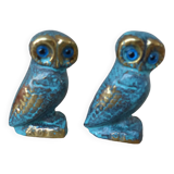 Set of two brass owls made in Greece