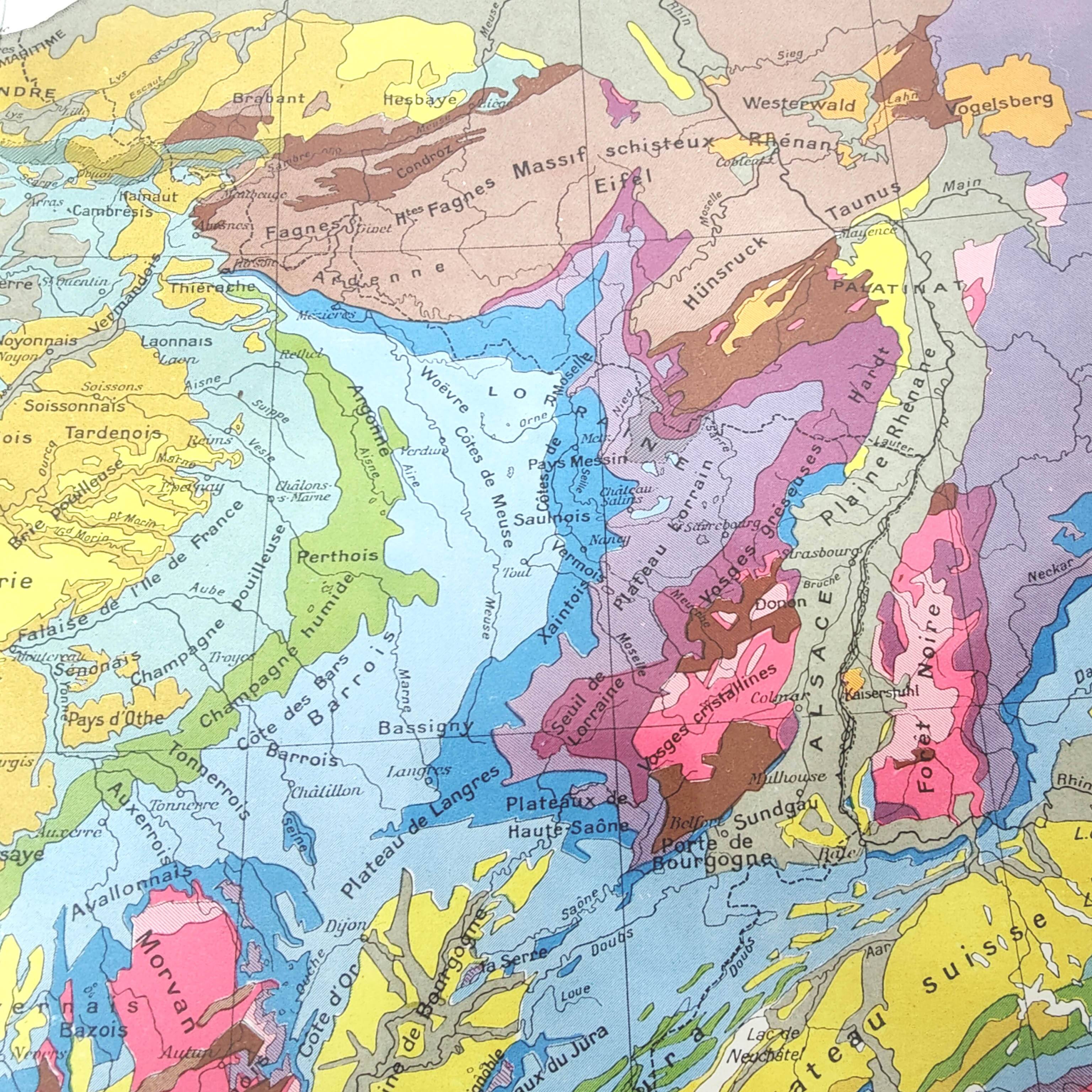 Old map of France from 1950 43x43cm