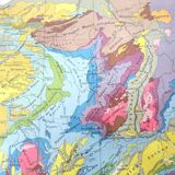 Old map of France from 1950 43x43cm