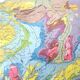 Old map of France from 1950 43x43cm