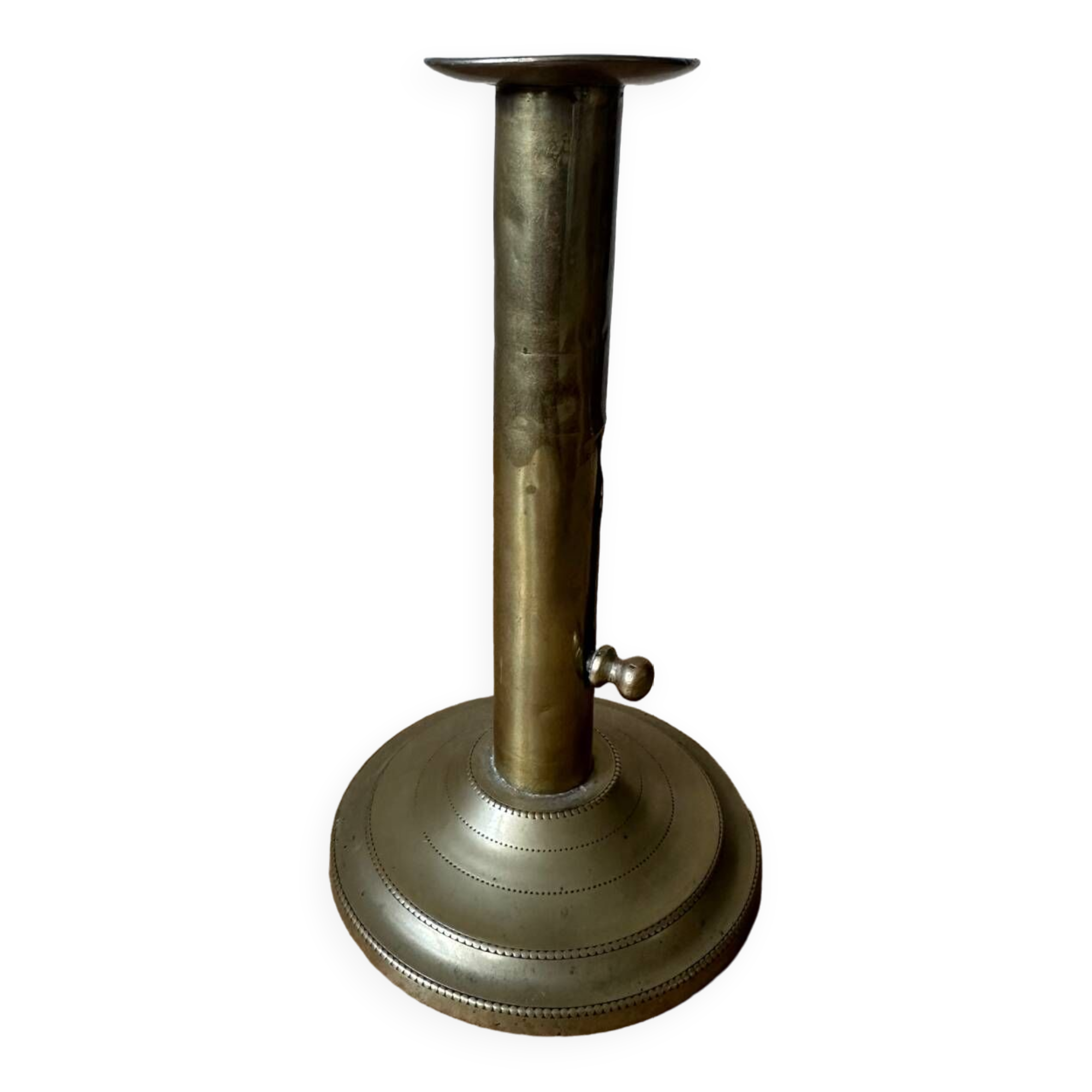 Old brass pull candle holder