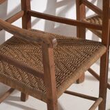 Two oak and rope armchairs, circa 1900