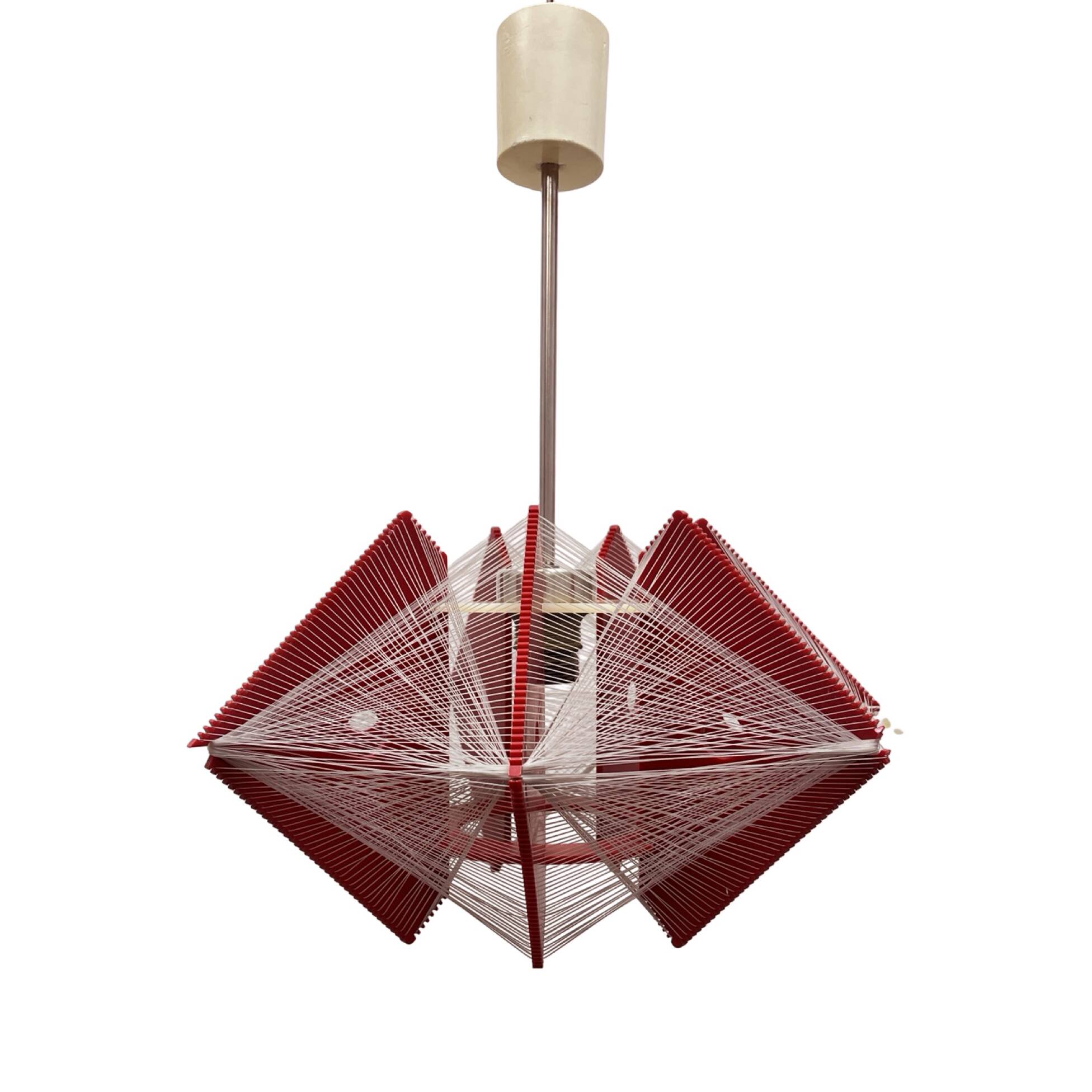 "Rozwój" Kłobuck hanging string lamp, Polish design from the PRL 1970