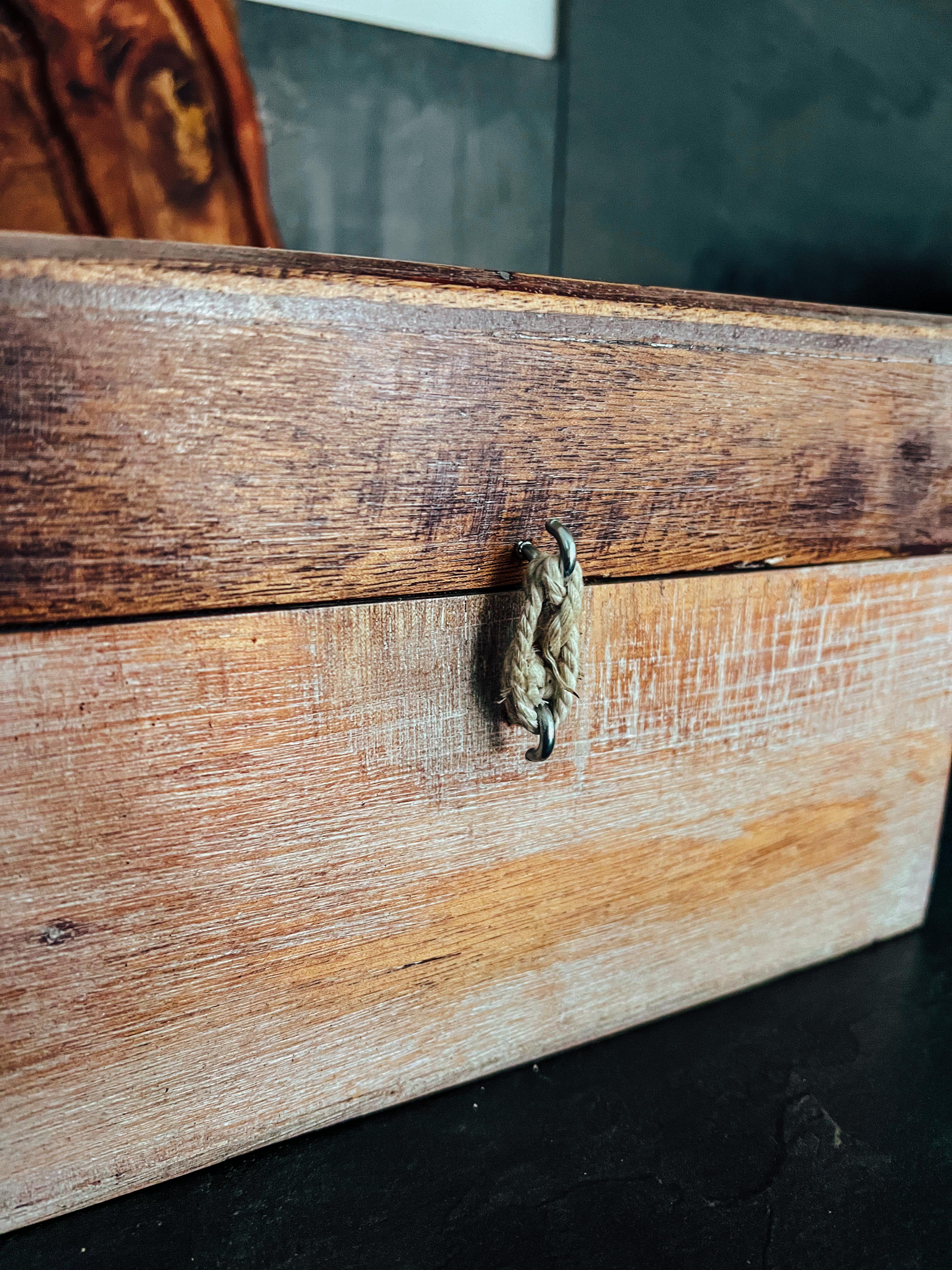 Old wooden kitchen storage box
