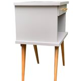 Pair of vintage 1950s compass foot bedside tables