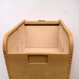 Old wooden filing box with flap