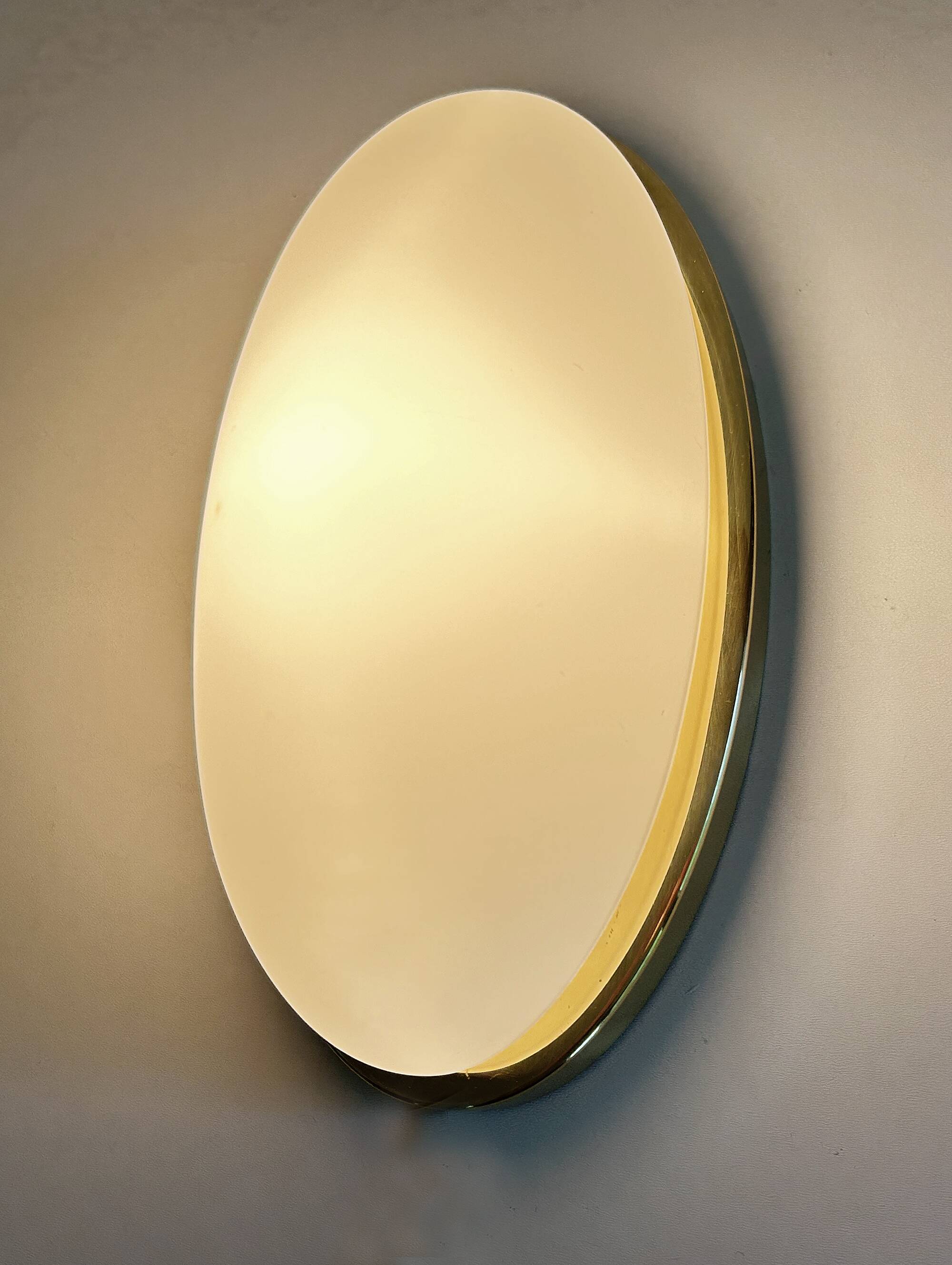 Pair of Vintage Limbourg Wall Lights, Brass Glass