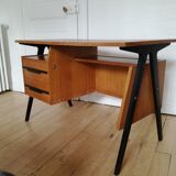 60s design desk with compass feet