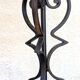 Vintage Black Wrought Iron Floor Lamp with Curved Arabesque Shape from the 60s/70s