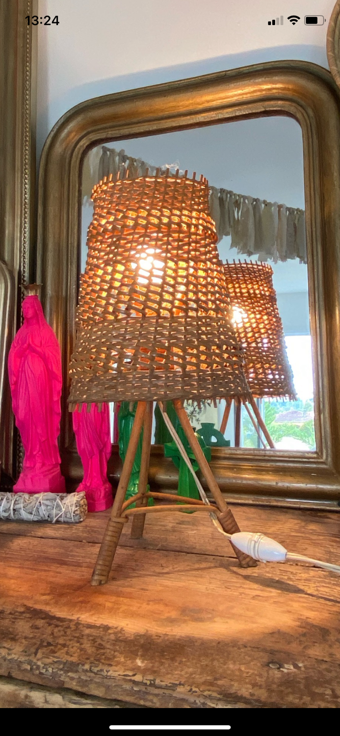 Vintage rattan lamp