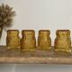 4 vintage amber glasses