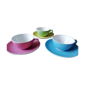 Lot de 3 tasses Digoin Sarreguemines