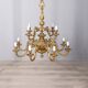 Classic 12 light golden bronze chandelier from the mid-20th century