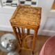 Vintage bamboo saddle pedestal table