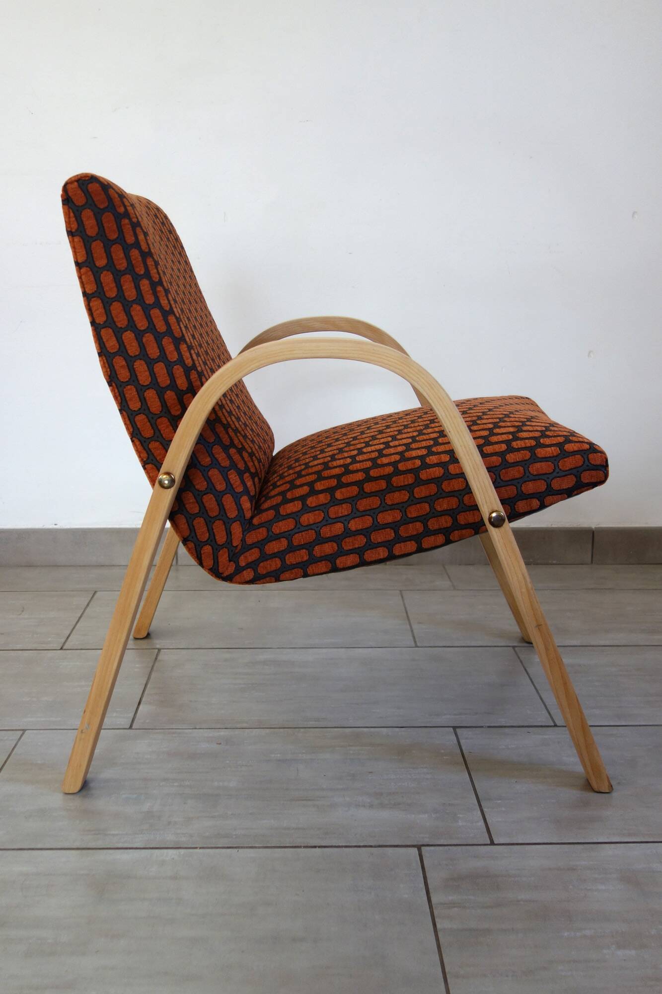 Fauteuil restauré Bow Wood par Steiner, années 50