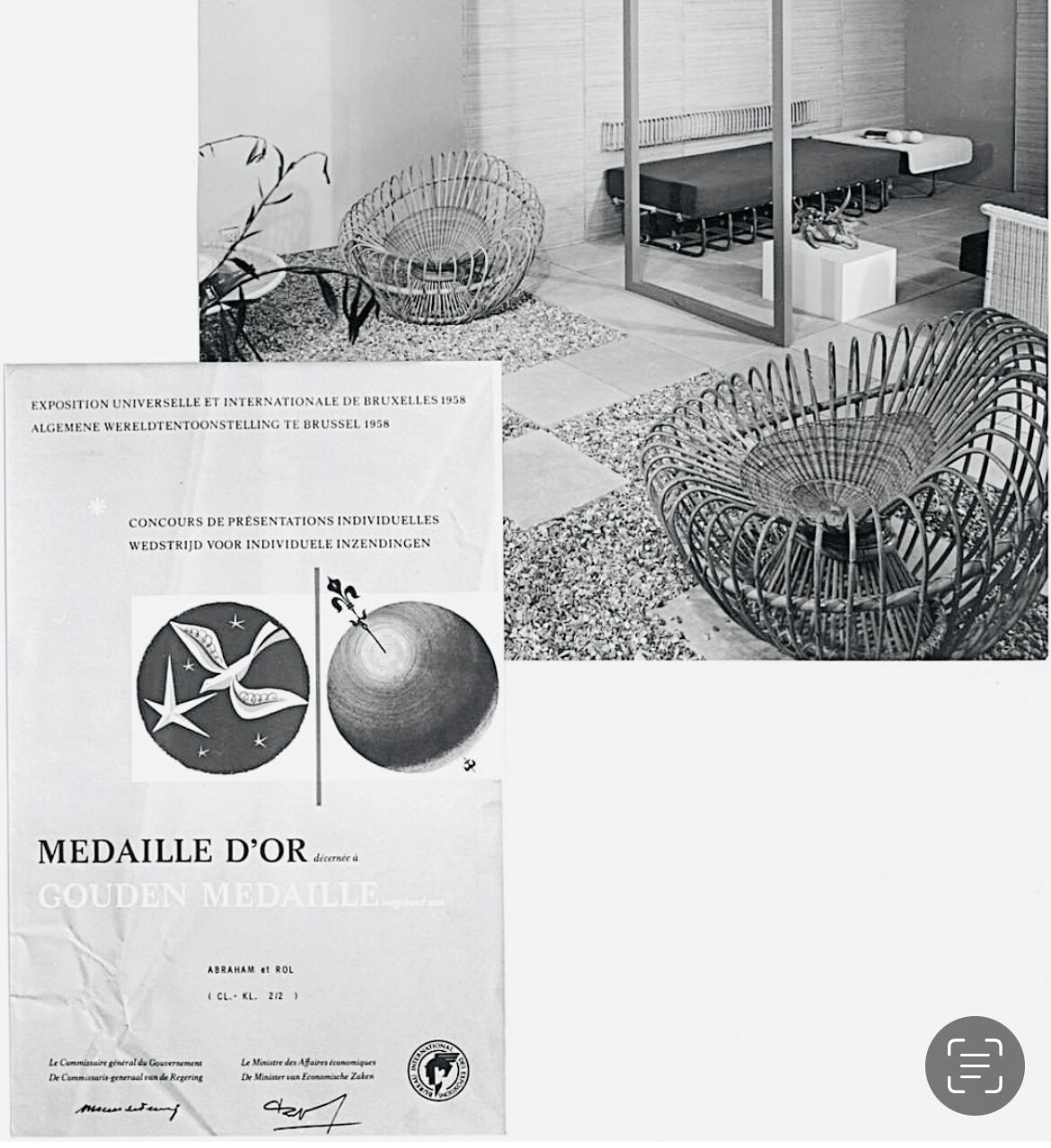 Bamboo and wicker armchair by Janine Abraham & Jan Dirk Rol 1958