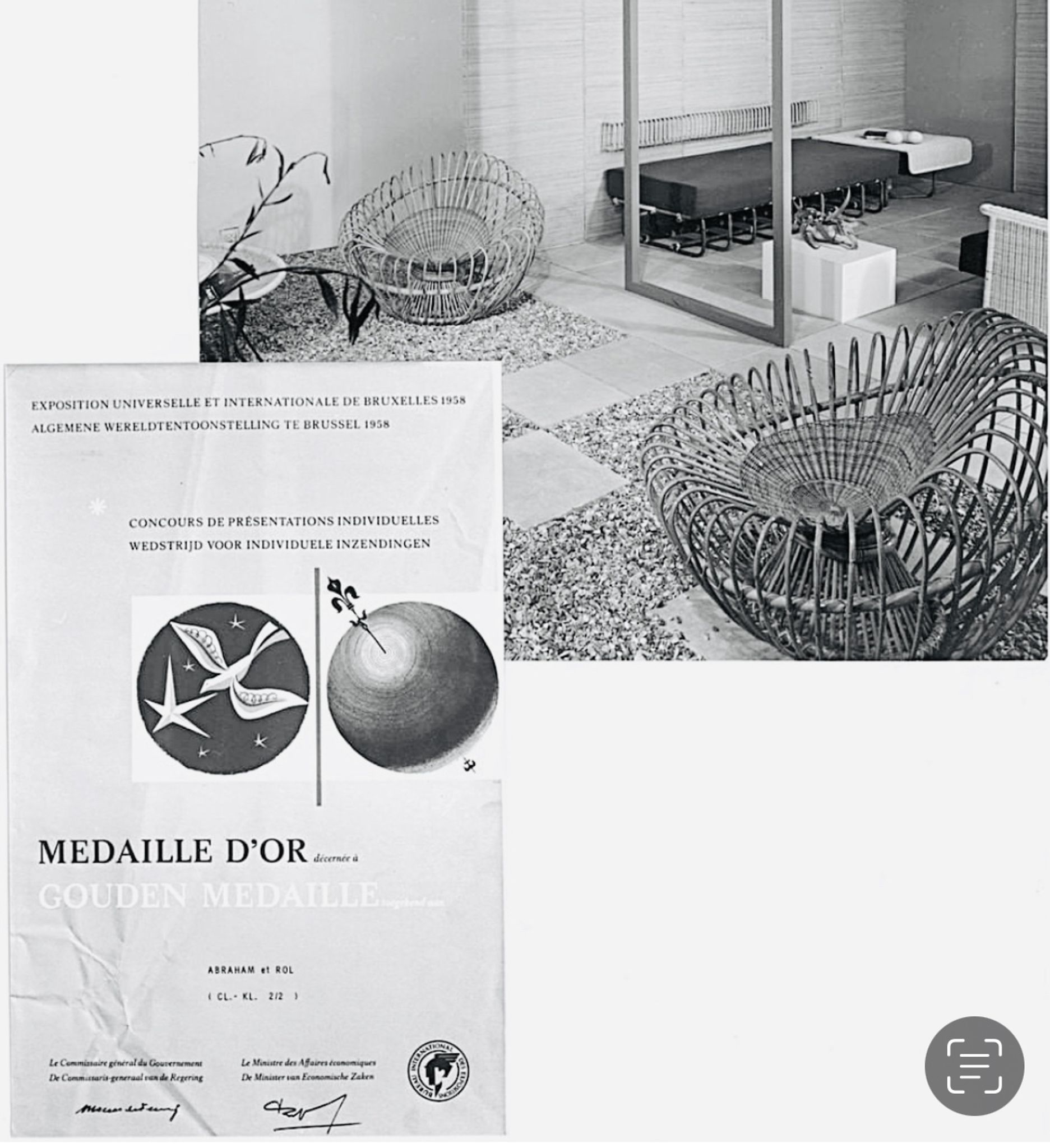 Bamboo and wicker armchair by Janine Abraham & Jan Dirk Rol 1958