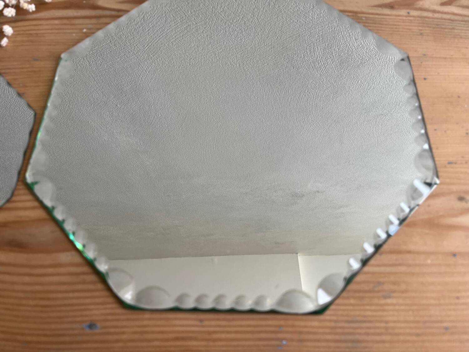 Vintage octagonal beveled mirrors