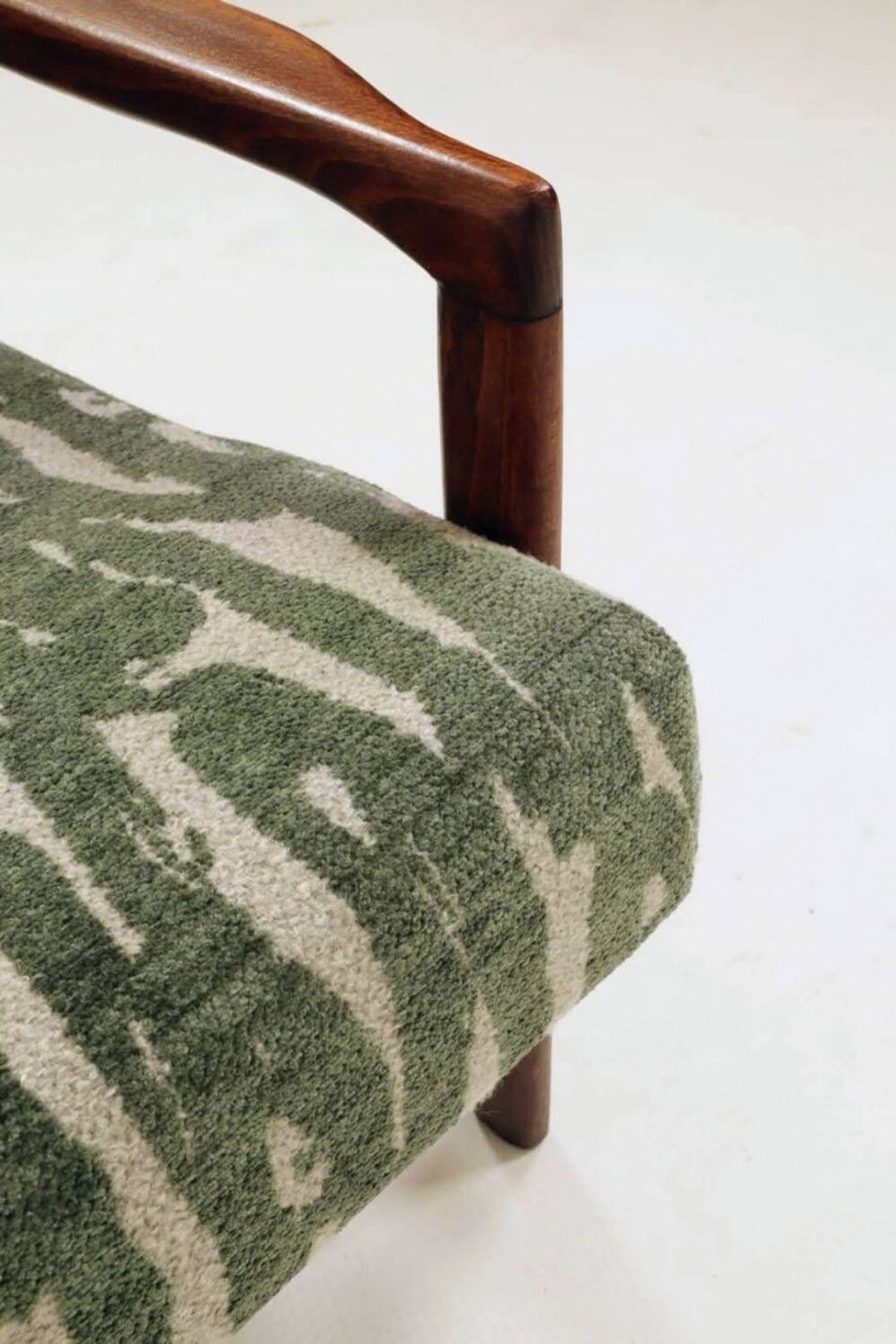 Vintage Armchair Green Cushions Classic Design