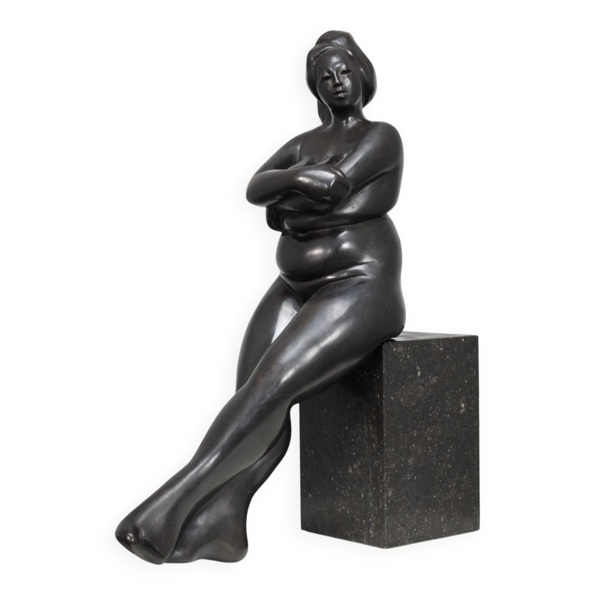 Seated female sculpture by Francine Govers, Netherlands, 1990s