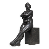Seated female sculpture by Francine Govers, Netherlands, 1990s