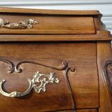 Coffin-style chest of drawers in walnut