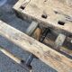 Industrial table Carpenter's workbench in natural raw wood vintage bohemian