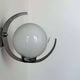 Pair of vintage opaline and chrome wall lights, France 1970