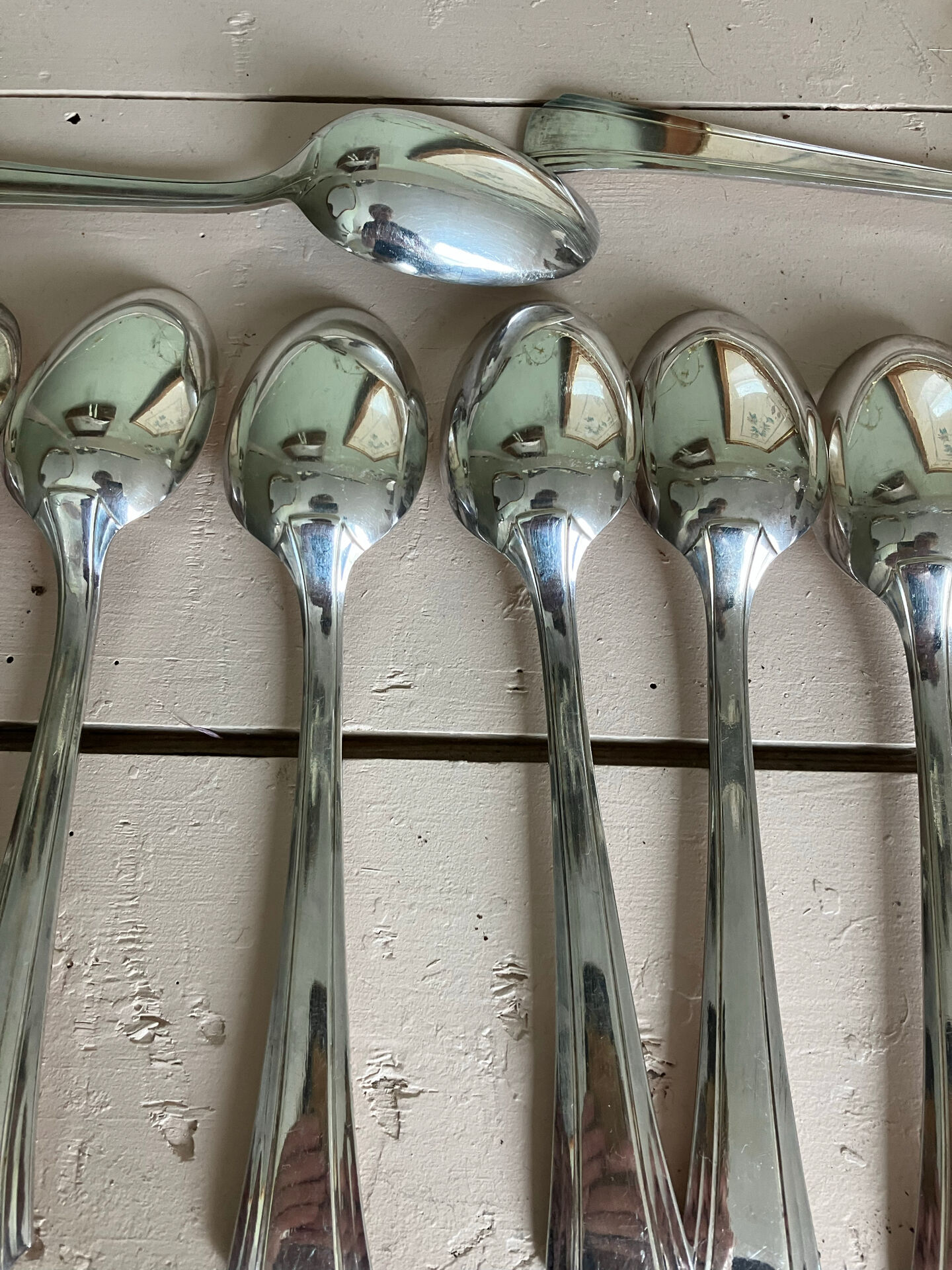 Set of 12 vintage soup spoons Arr deco Argental