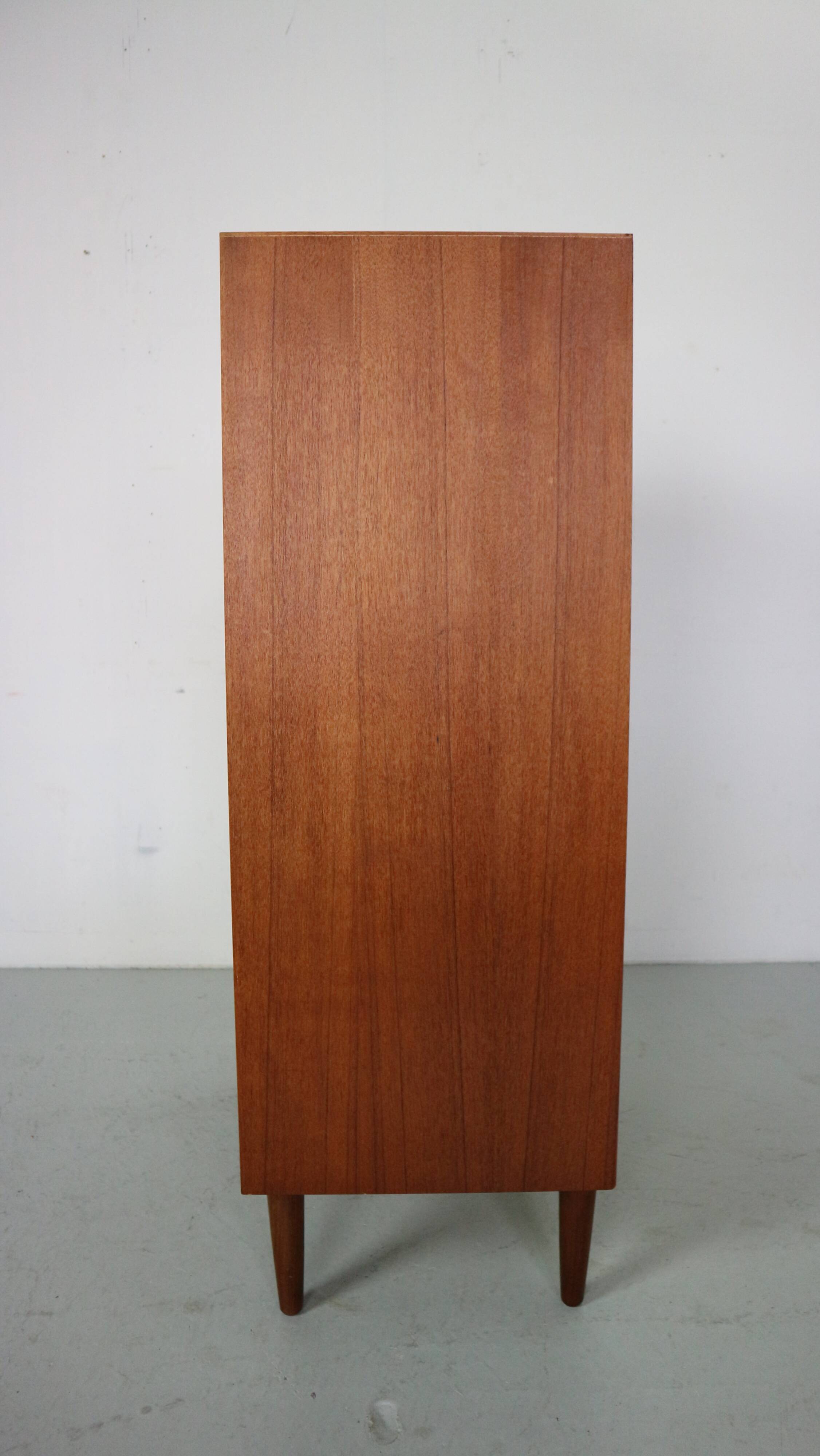 Mid-Century Modern Danish Chest of Eight Drawers, Tallboy in Teak, Denmark, 1960
