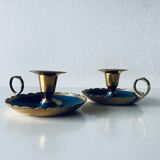 Pair of shell candlesticks