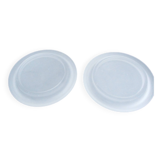 Frosted glass bottle coasters, set of 2