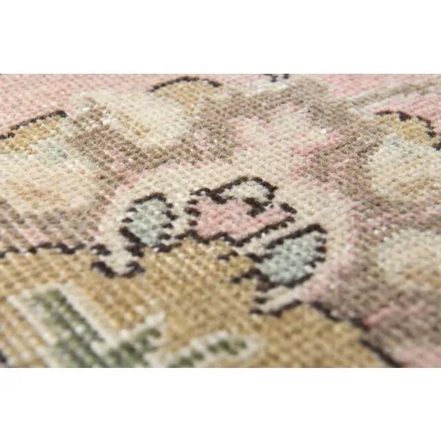 1970s Vintage Persian Handmade Wool Cotton Pink Area Rug 294x388