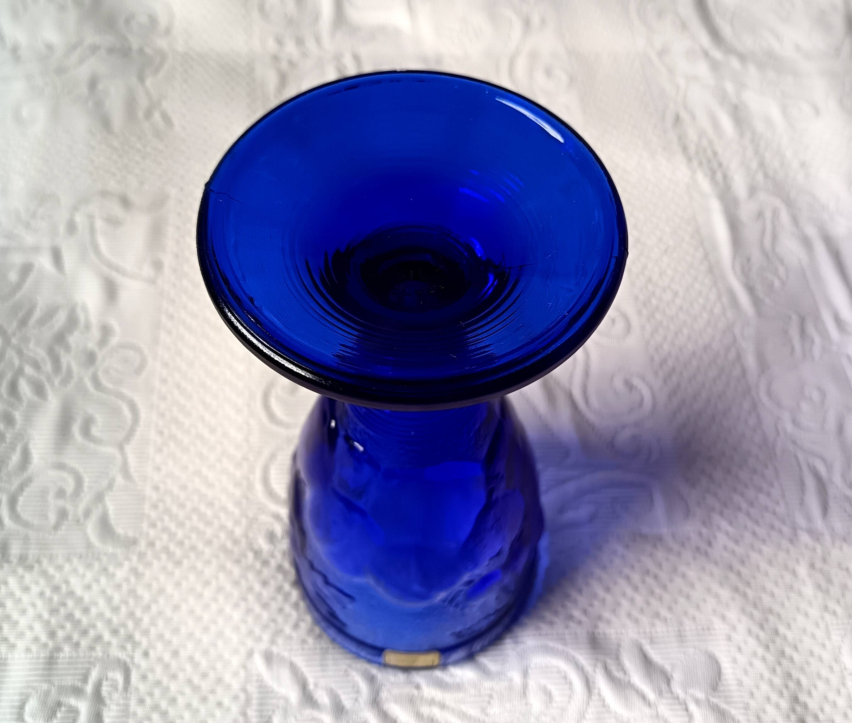 6 vintage LUMINARC France cobalt blue ice cream cups, "gourmet" model