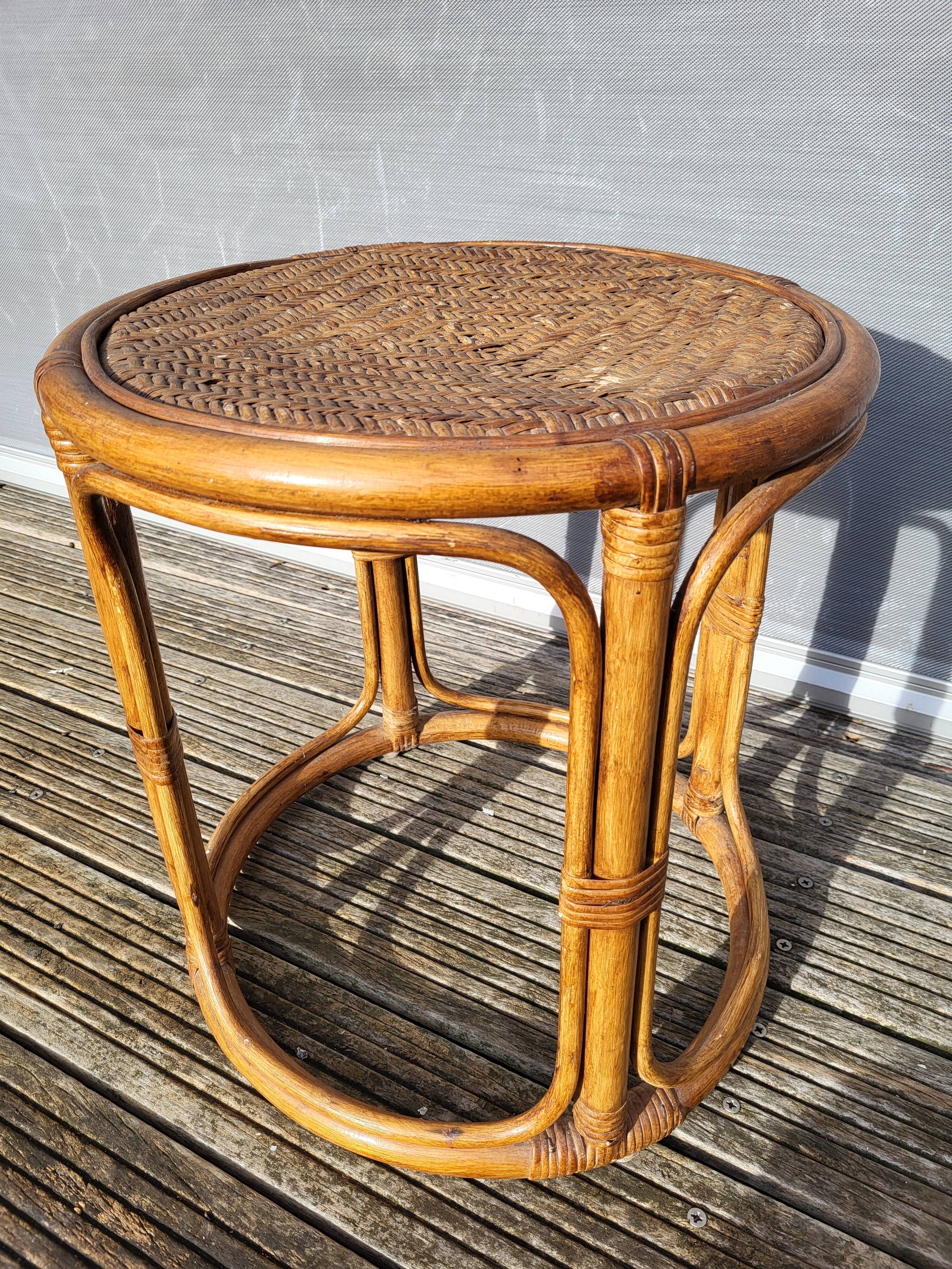 Jungle coffee table • Vintage rattan side table