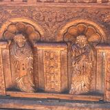 Richly carved solid oak chest from the 17th century