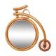 Old bike-shaped original mirror rattan 31x31cm