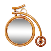 Old bike-shaped original mirror rattan 31x31cm