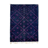 Modern Moroccan carpet dark blue