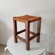 Antique solid oak stool Mountain Chalet