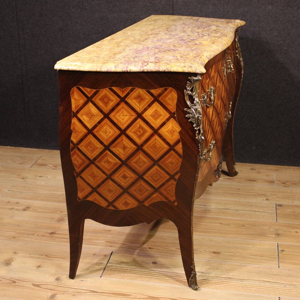 20th century French Louis XV style inlaid commode