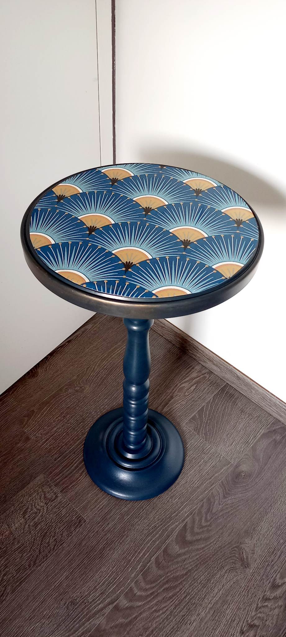 Vintage pedestal table restyled