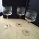 3 cut crystal white or rosé wine glasses