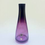 Vintage vase in purple gradient glass by Hessen Glaswerke, West Germany, 1960
