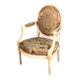 Louis XVI style armchair in cream lacquered wood